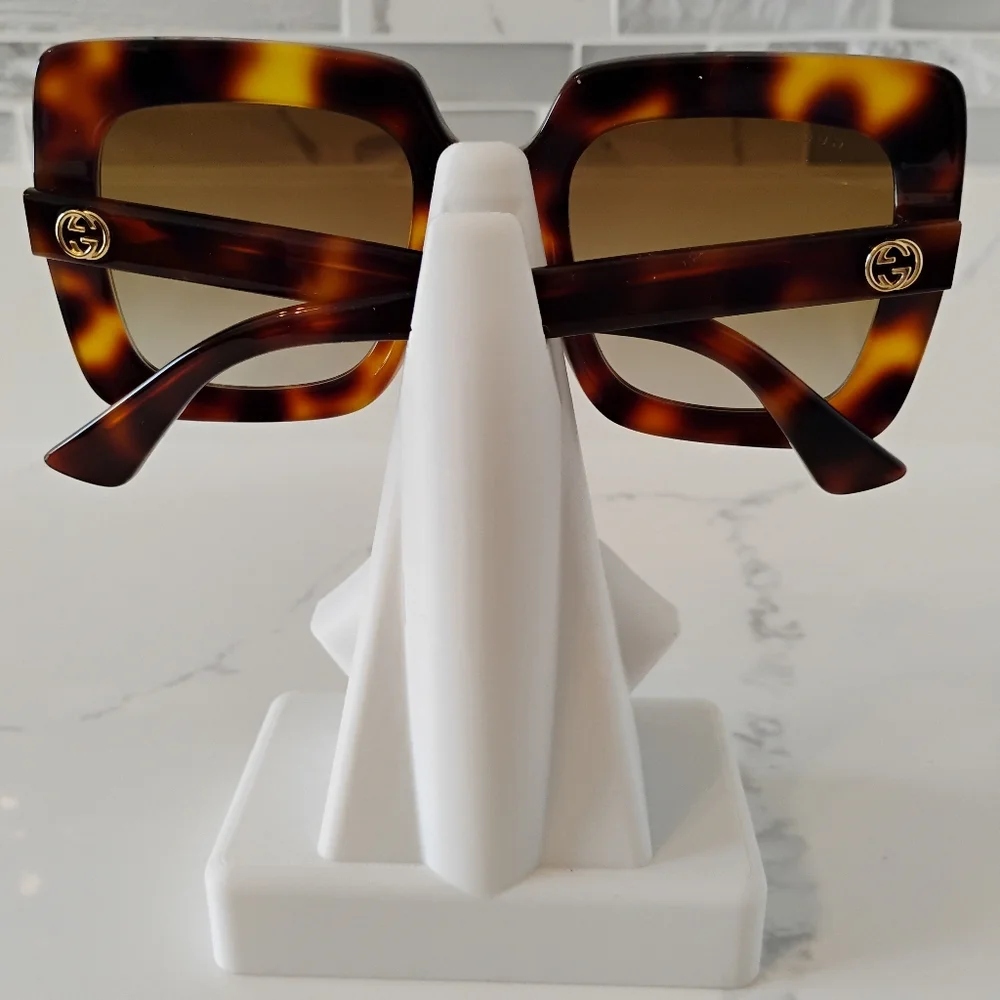 NWT Gucci Sunglasses (53-25-145) Havana Tortoise Shell Square - Picture 4 of 15